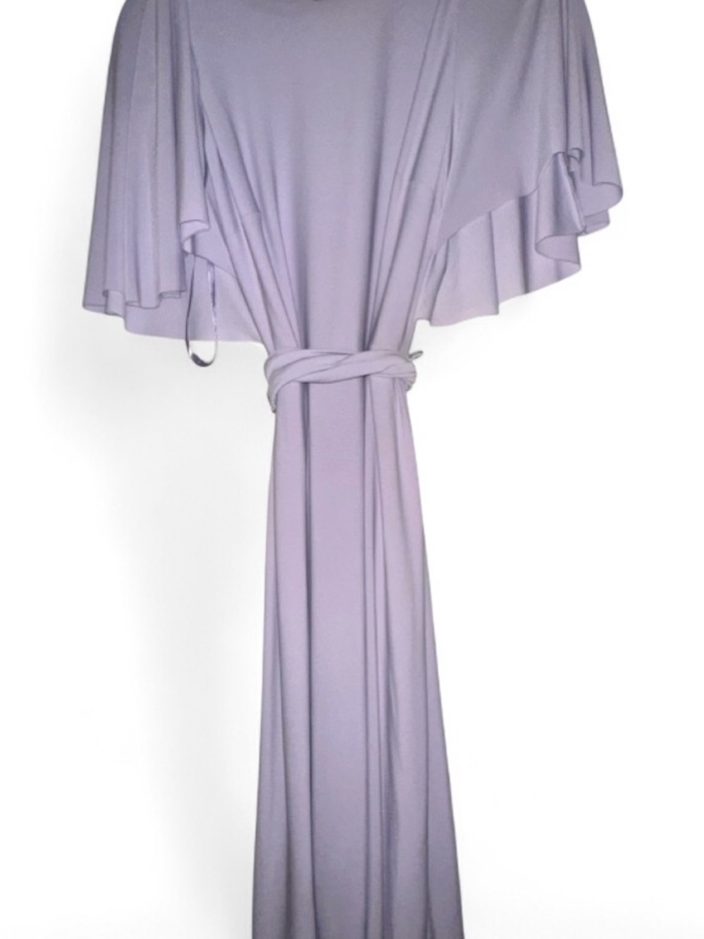 Lauren Ralph Lauren Lavender Midi Dress with Flutter Sleeves
